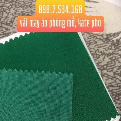 Vải Kate pho xanh két may áo blouse, áo phòng mổ, áo sơ mi